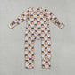 Sibling Baby Girl Long Sleeves Pumpkins Bows Zipper Romper Fall Set Clothes RTS