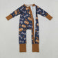 Baby Kids Infant Long Sleeves Football Fall Zipper Romper RTS