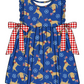 Baby Boy Girl July 4th Dog Sibling Matching Green Dress Romper Clothes Set ( Moq 5 Each style )