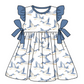 Baby Boy Girl Short Sleeves Duck Sibling Matching Dress Romper Blue Clothes Set Moq 5 Each style