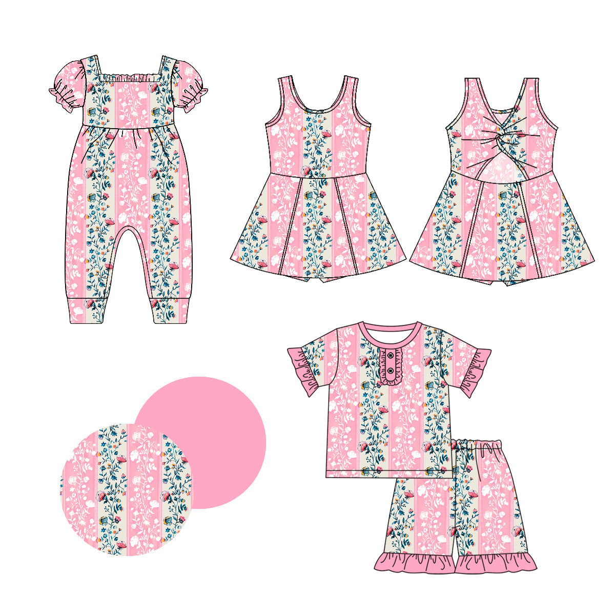 Baby Girl Floral Sibling Romper Dress Set ( Moq 5 Each Style ) 1.3
