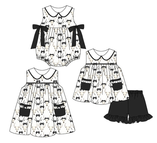 Baby Girl Bows Deer Sibling Romper Dress Set ( Moq 5 Each Style ) 2.26