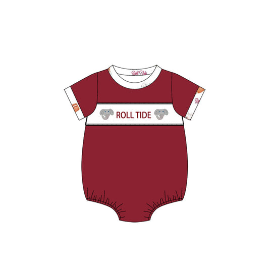 Baby Boy Short Sleeves Elephant Team Bubble Romper ( Moq 5 )