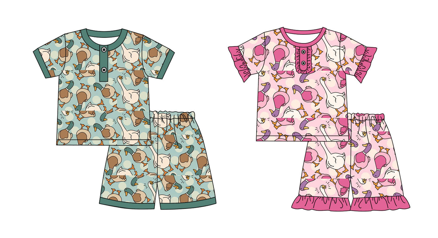 Baby Boy Girl Ducks Sibling Pajamas Set ( Moq 5 Each Style ) 1.2