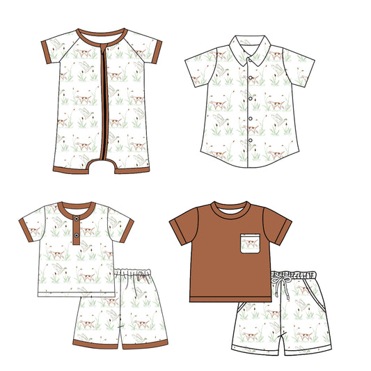 Baby Boy Short Sleeves Ducks Sibling Romper Shirt Set ( Moq 5 Each Style ) 3.11