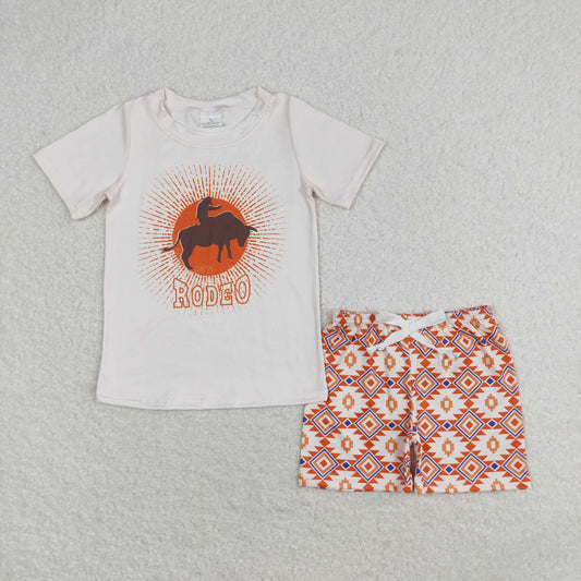 Baby Boys Short Sleeve Rodeo Shirts Aztec Shorts Clothes Set