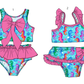 ( Moq 5 Each Style ) Sibling Baby Girls Kids Sea Horse Tops Ruffle Shorts Bows Sets Summer Swimsuits
