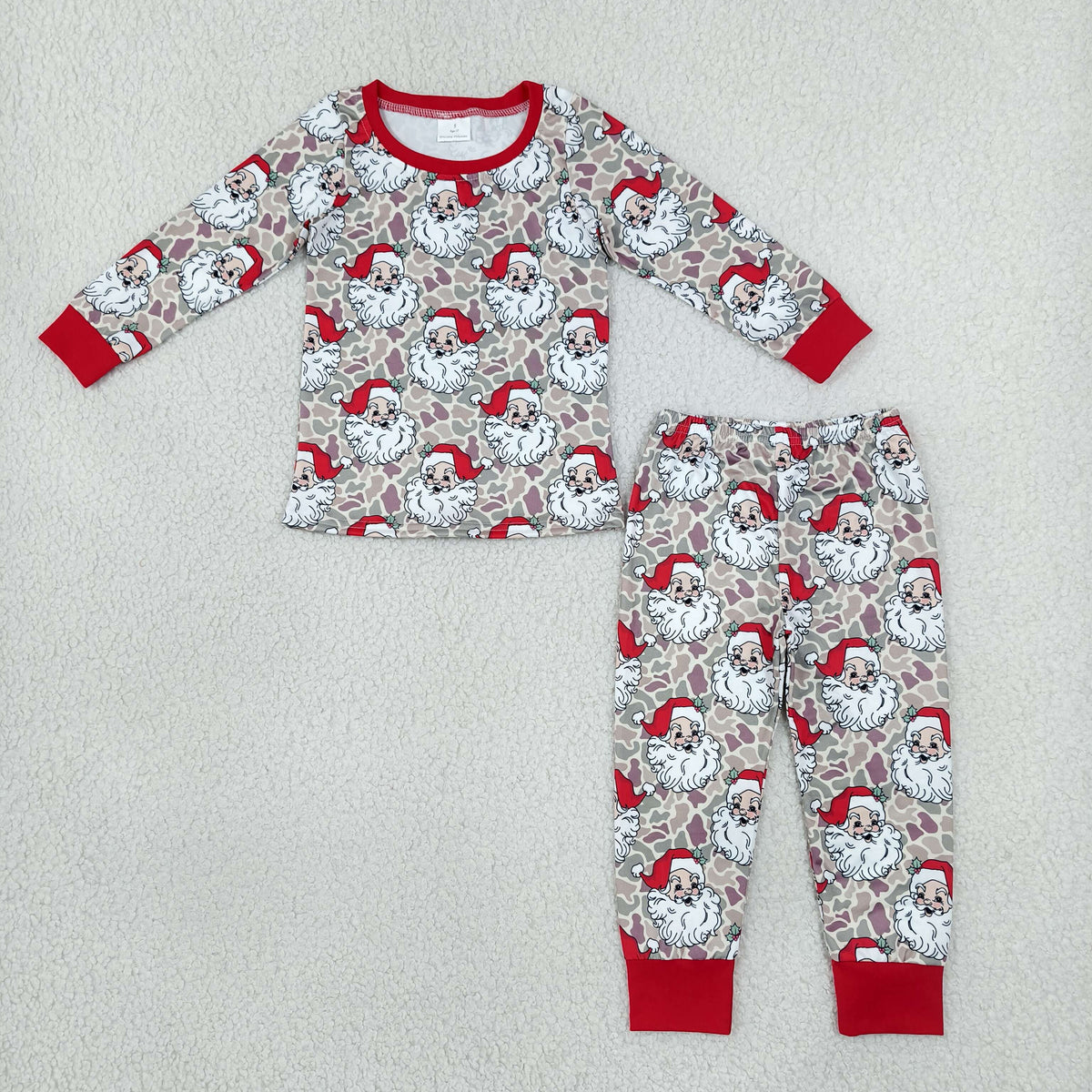 Sibling Baby Boys Girls Kids Long Sleeves Santa Christmas Zipper Rompers Set Camo Clothes RTS
