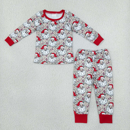 Sibling Baby Boys Girls Kids Long Sleeves Santa Christmas Zipper Rompers Set Camo Clothes RTS