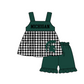 ( Moq 5 Each Style ) Baby Boys Girls Kids Plaid Team Sibling Green Rompers Dress Sets