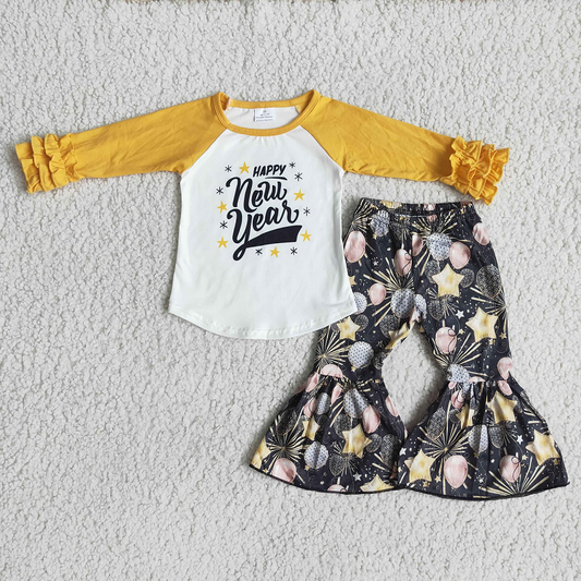 Promotion 6 B11-2 Baby Girl Kids Happy New Year Outfit