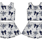 Baby Girl Sleeveless Cowboys Bows Sibling Team Dress Set ( Moq 5 Each Style ) 2.19