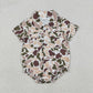 Sibling Baby Boys Infant Short Sleeves Camo Print Pockets Buttons Hunting Bubble Rompers RTS