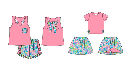 Baby Girl Summer Sibling Pink Set ( Moq 5 Each Design ) 12.14