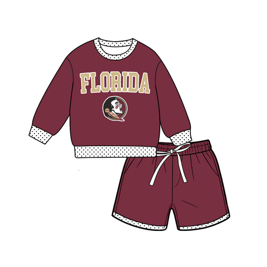 ( Moq 5 ) Baby Girls Kids Long Sleeves Shirt Shorts Team Set Clothes