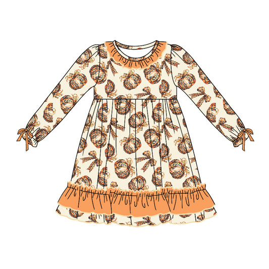 Baby Girl Long Sleeves Pumpkin Dress