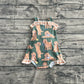 Baby Girl Infant Straps Dogs Bow Bubble Romper RTS