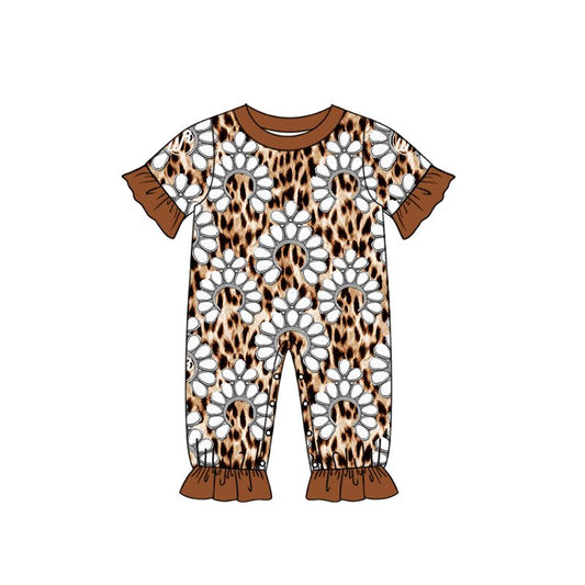 Moq 3 Pre-order SR0736 Baby Girl Leopard One Piece Romper