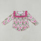 Baby Girl Long Ruffle Sleeves Trees Bows Ruffle Bubble Romper RTS
