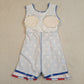 Baby Girls Kids Sleeveless Stars Stripes 4th of July Shorts Knee Length Dress RTS