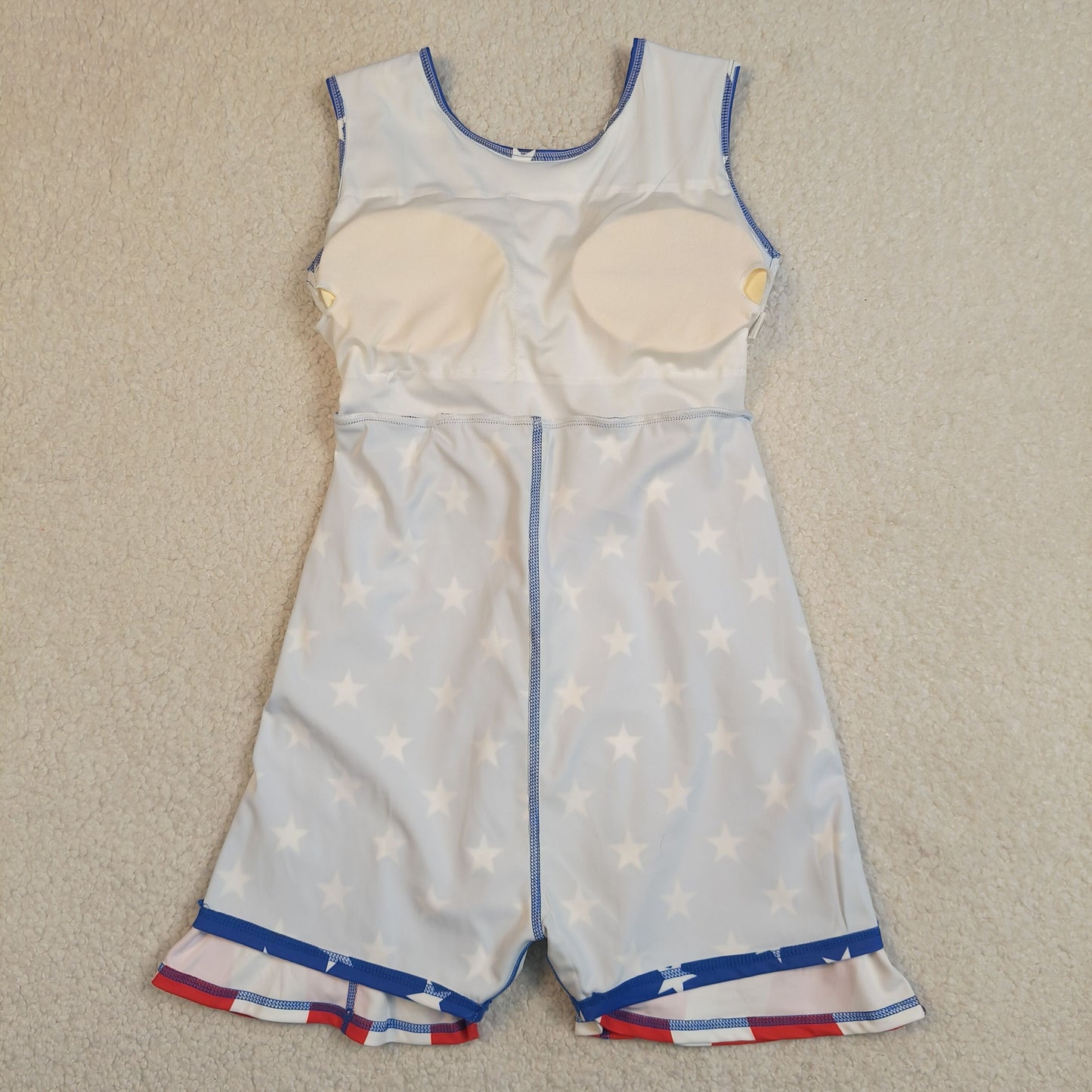Baby Girls Kids Sleeveless Stars Stripes 4th of July Shorts Knee Length Dress RTS