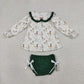 Baby Girls Kids Long Sleeves Ducks Shirt Green Bummie Shirt Set RTS
