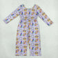 Baby Girls Kids Long Sleeves Flower Donuts Pockets Pants Mardi Gras Jumpsuit Clothes RTS
