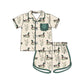 ( Moq 5 ) Preorder Baby Girls Kids Short Sleeves Ducks Green Pocket Shirt Shorts Set Pajamas Clothes