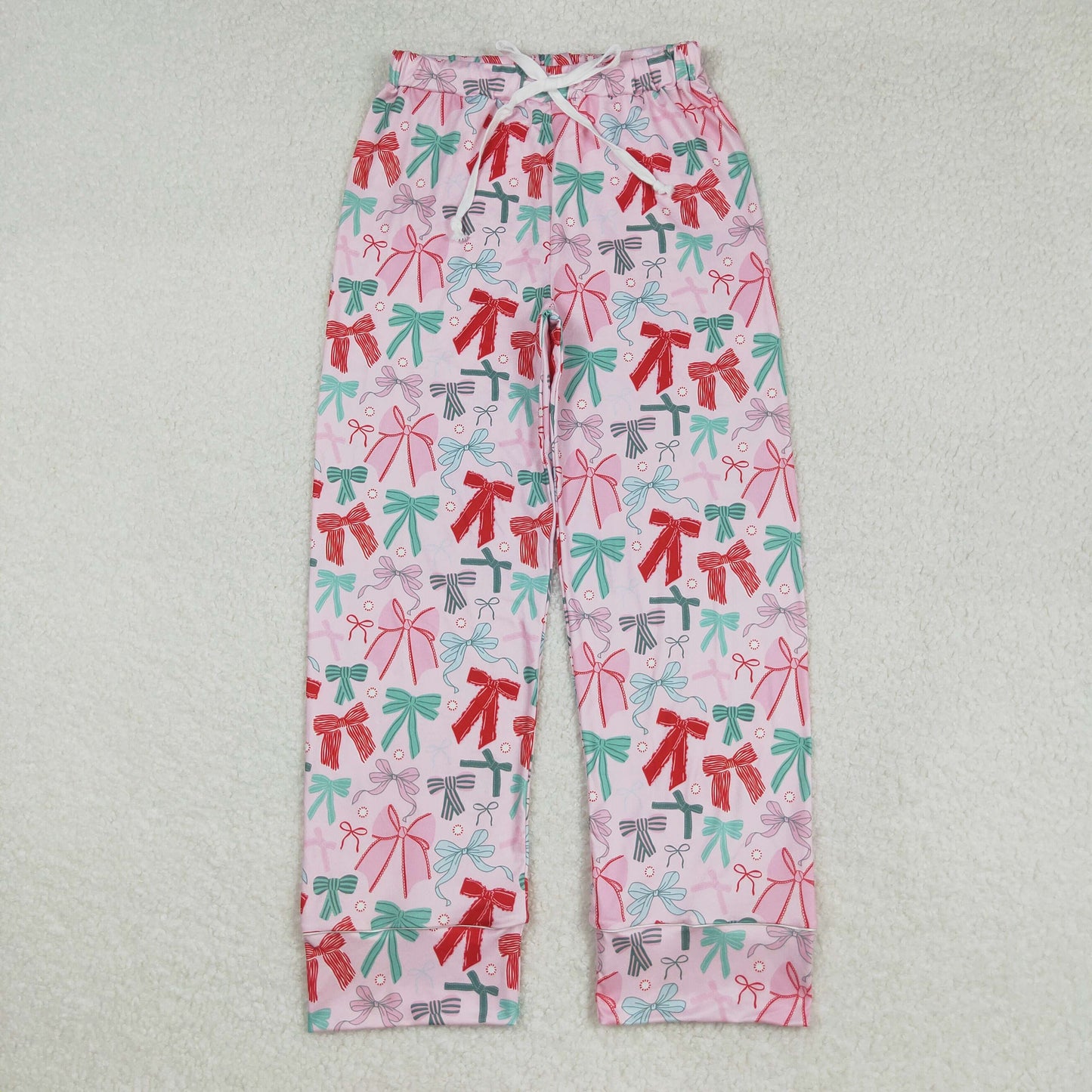 Adult Women Colorful Bows Christmas Pajamas Pants RTS