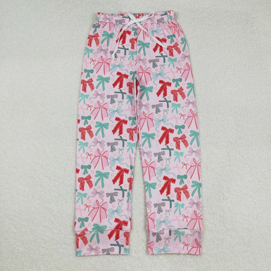 Adult Women Colorful Bows Christmas Pajamas Pants RTS