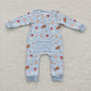 LR0472 Baby Boy Christmas Cookie Milk Long Sleeves Zipper Romper