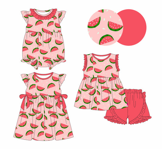 Baby Girl Watermelon Sibling Dress Romper Set ( Moq 5 Each Style ) 1.3