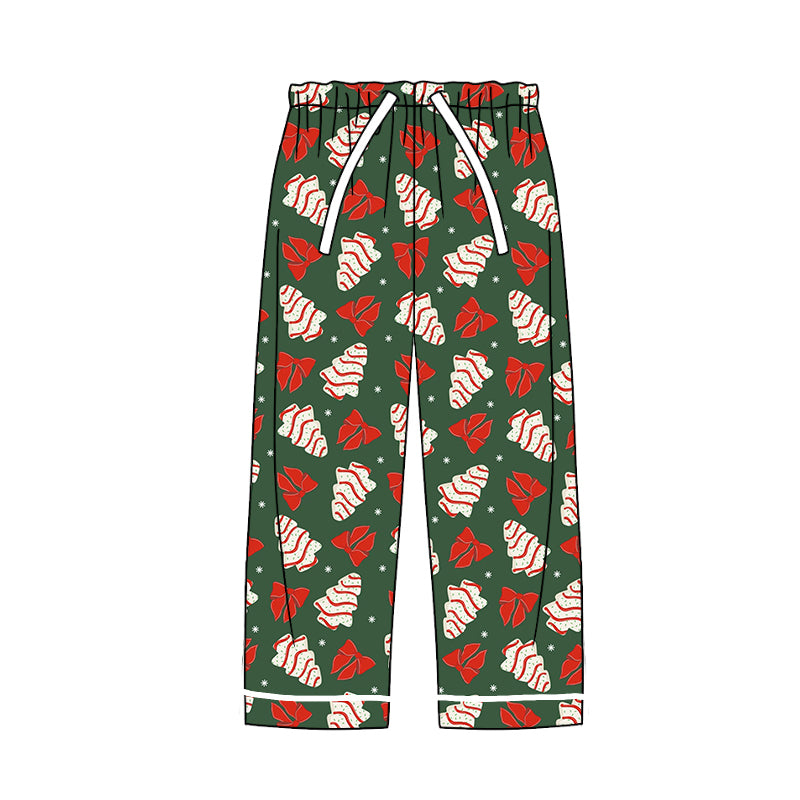 Adult Women Christmas Cakes Bows Pajamas Pants