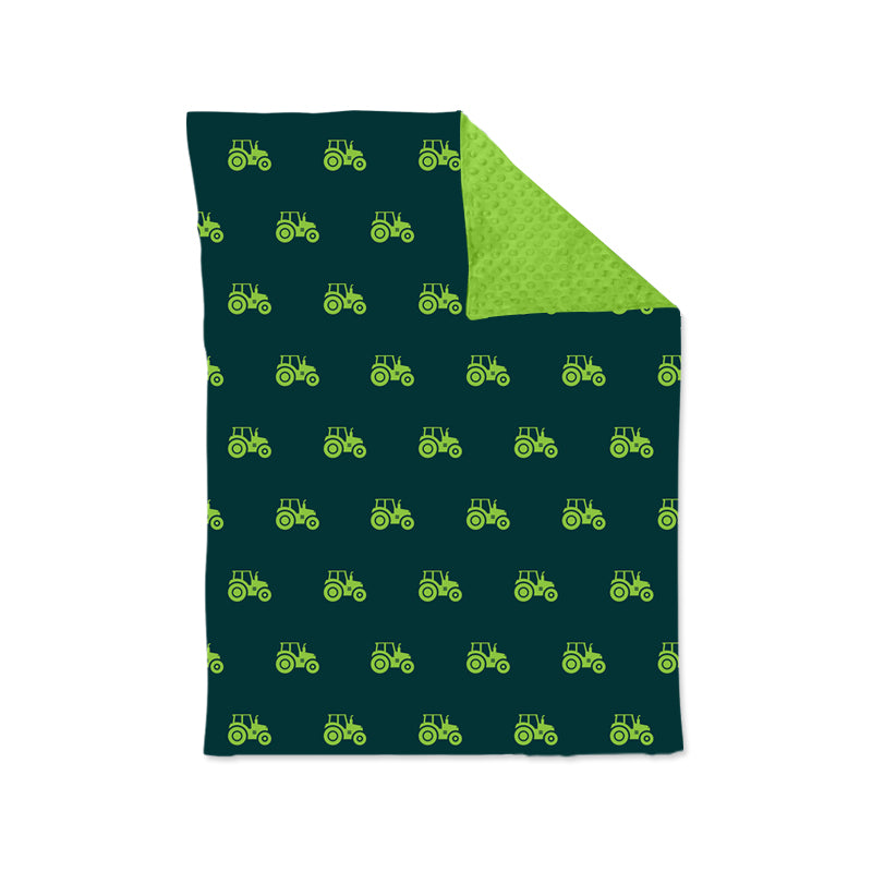 Baby Kids Infant Green Tractor Farm Blanket