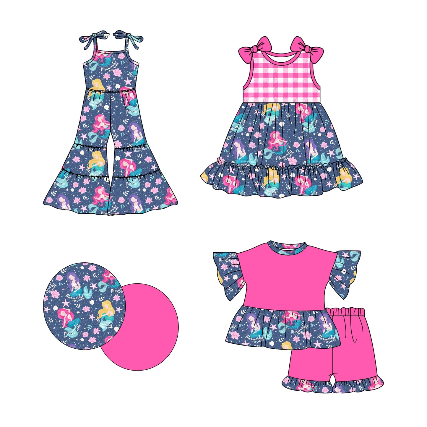 Baby Girl Princess Checked Sibling Romper Dress Set ( Moq 5 Each Style ) 2.19