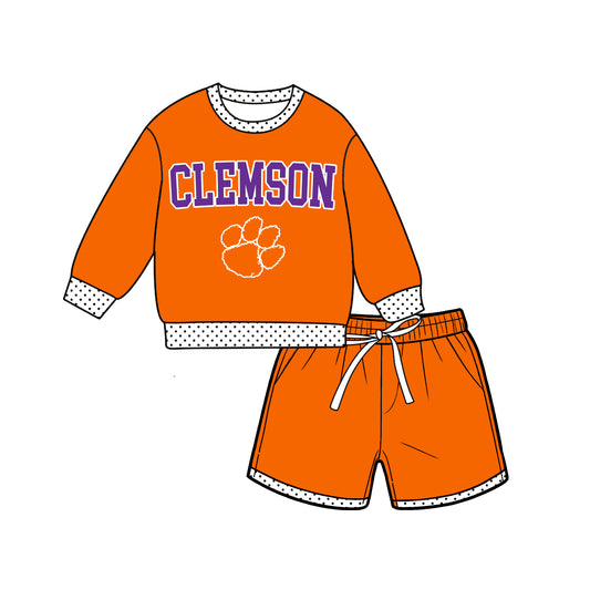 ( Moq 5 ) Baby Girls Kids Long Sleeves Shirt Shorts Team Set Clothes