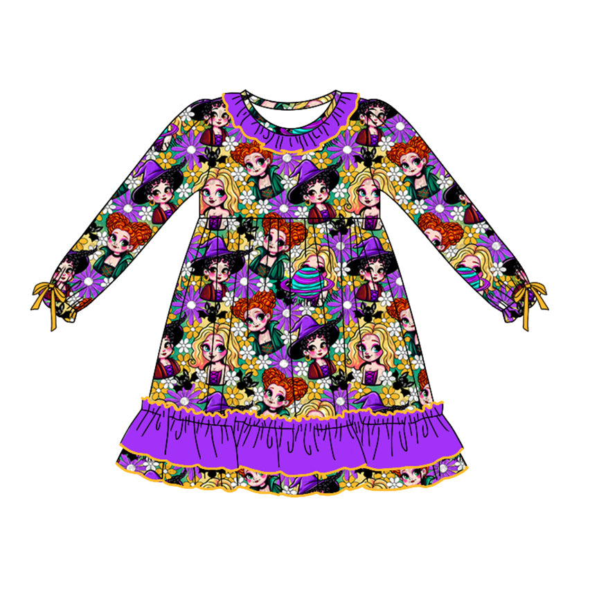 Baby Girl Long Sleeves Halloween Flower Dress