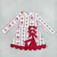 Baby Girls Kids Long Sleeves Christmas Santa Bows Scallop Dress Yoga Active Clothes RTS