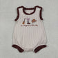 Baby Girls Sleeveless Boots Bows Guitar Western Bubble Romper RTS
