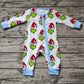 Baby Infant Boys Green Face Long Sleeve Zip Romper