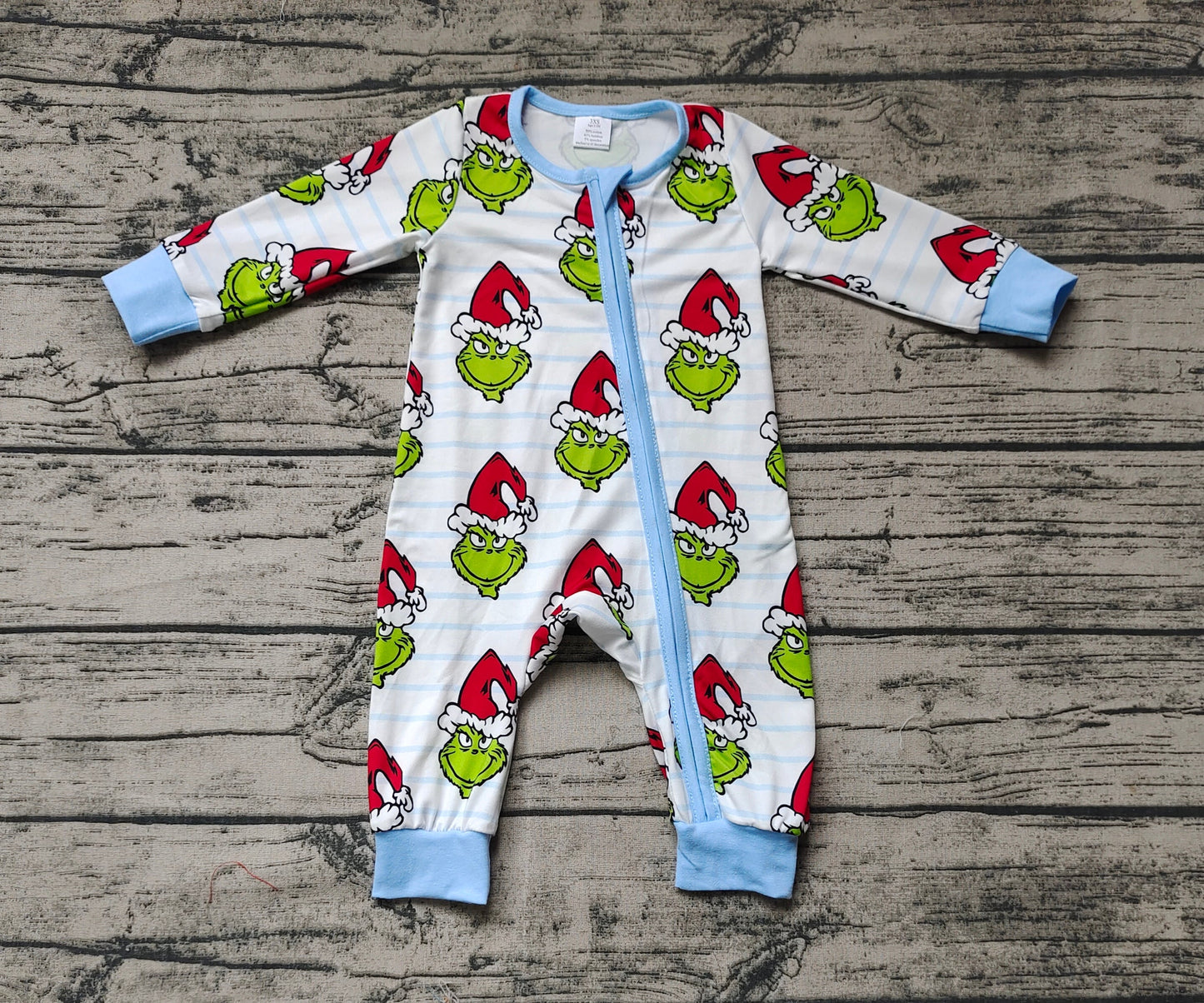 Baby Infant Boys Green Face Long Sleeve Zip Romper