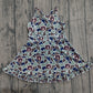 ( No moq ) Preorder Baby Girls Kids Straps Green Camo Print Team Yoga Ruffle Knee Length Dress