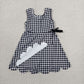 Baby Girls Kids Sleeveless Black Plaid Scallop Yoga Knee Length Dress RTS