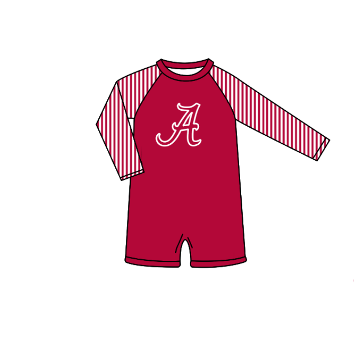 ( Moq 5 Each Style ) Baby Boys Girls Kids Team Sibling Red Jumpsuits Sets Swimsuits