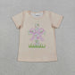 Baby Girls Short Sleeves Flower Cross Easter Yellow Shirt Tops RTS