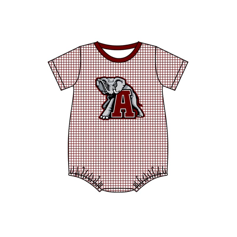 Baby Boy Team Short Sleeves Elephant Bubble Romper