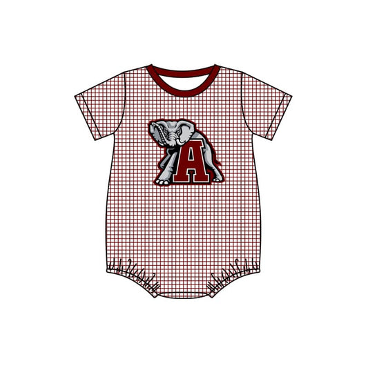 Baby Boy Team Short Sleeves Elephant Bubble Romper