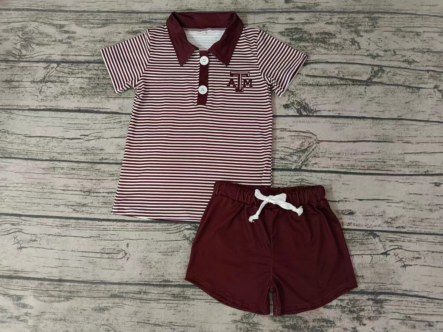 Baby Boy Stripes Short Sleeves Shirts Cotton Shorts Team Outfit Moq 5