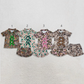 Sibling Baby Girls Kids Bows Buttons Shirts Camo Ruffle Shorts Hunting Pajamas Sets RTS