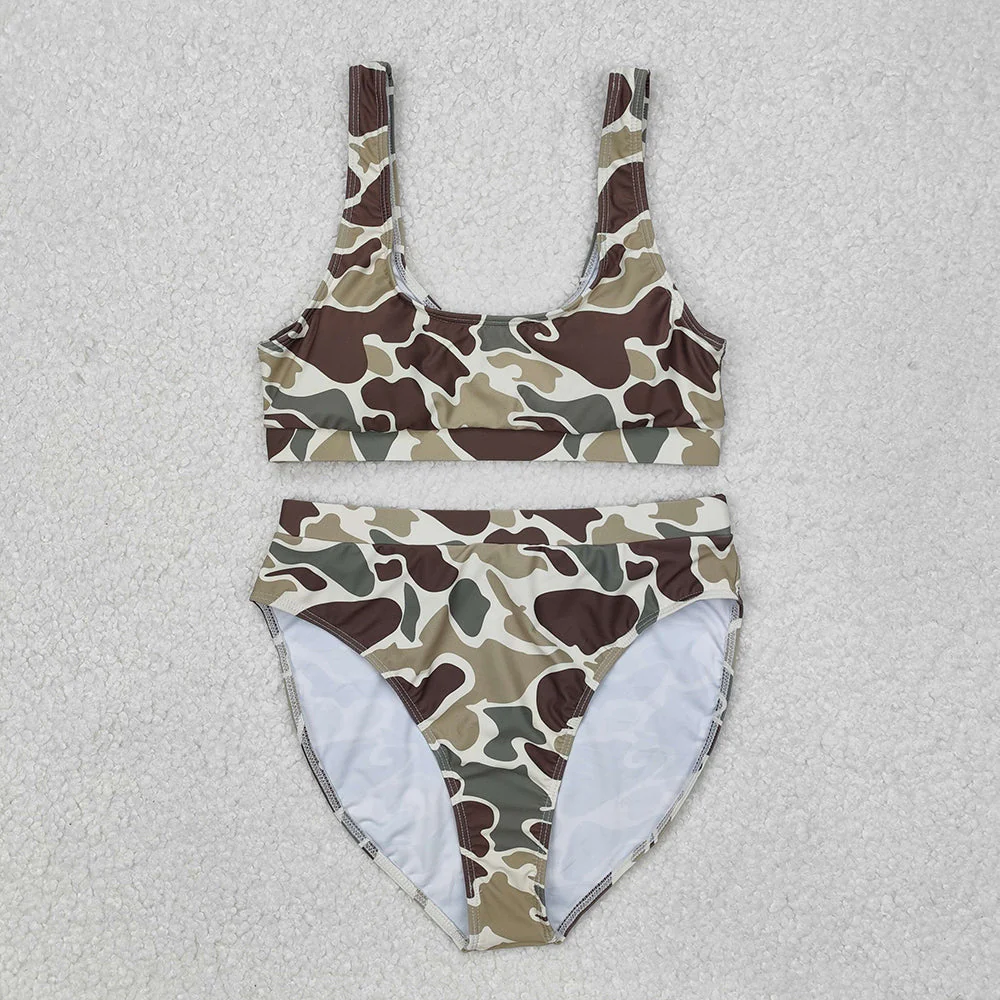 Baby Boy Girl Adult Green Camo Sibling Family Trunks Swimsuit